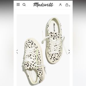 Madewell sidewalk low top sneaker in splatter-painted calf hair size 8.